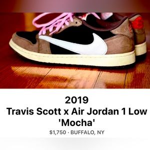 2019
Travis Scott x Air Jordan 1 Low 'Mocha'